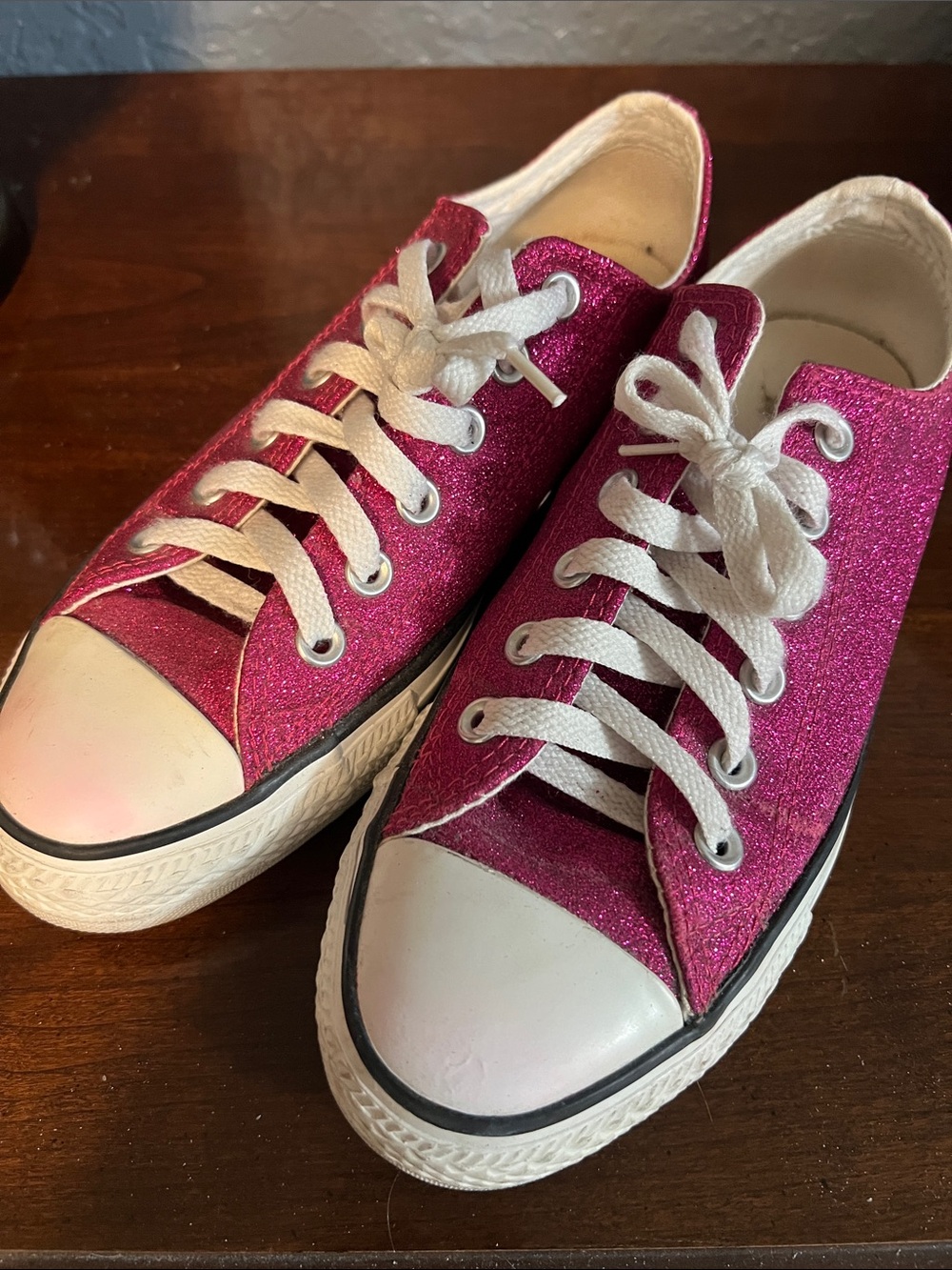 💗 CONVERSE All Star ⭐️ Hot Pink Glitter Sparkle Sneakers